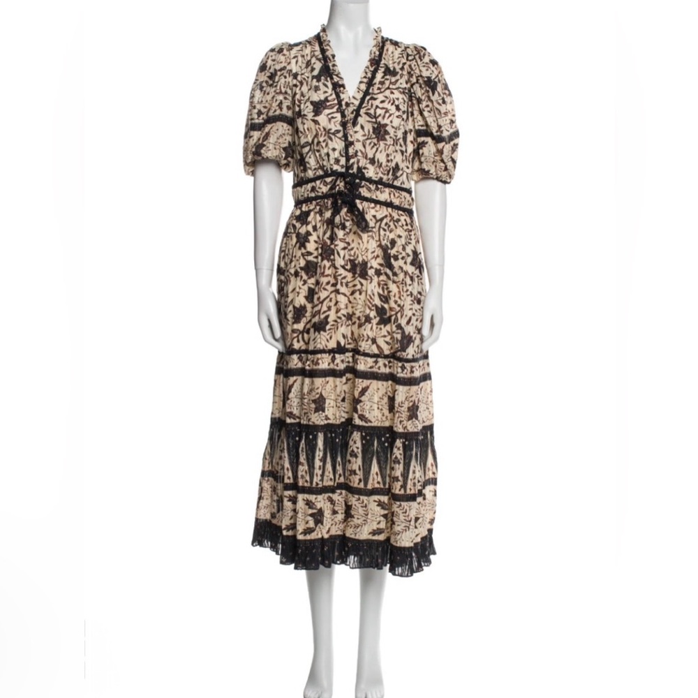 Ulla Johnson Plumeria Brown Midi Dress women’s size 2 - Picture 3 of 6